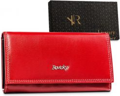 Portfel skórzany Rovicky R-RD-07-GCL Red- czerwony. Czerwone portfele ROVICKY, bez wzorów, ze skóry. Za 80.00 zł.