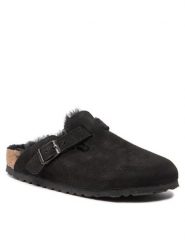Birkenstock Kapcie Boston Vl/Shearling 0259883 Czarny. Czarne obuwie domowe Birkenstock, bez wzorów, ze skóry, bez zapięcia. Za 809.99 zł.