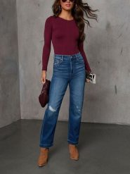 LA Angels Koszulka w kolorze bordowym rozmiar: M. Czerwone bluzki LA Angels, m, bez wzorów, bez kołnierzyka, bez ramiączek. Za 130.99 zł.