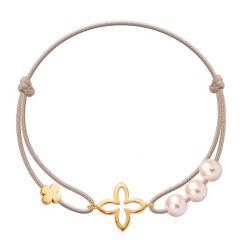 Bransoletka Lovely. Brązowe bransoletki Lilou, z perłą, pozłacane. Za 192.00 zł.