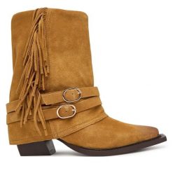 Kowbojki Steve Madden. Brązowe botki Steve Madden, bez wzorów, bez obcasa, na słupku, bez zapięcia. Za 1,029.00 zł.
