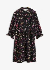 Sukienka tunikowa. Czarne sukienki bonprix, bez wzorów, bez kołnierzyka, bez ramiączek. Za 159.99 zł.