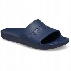 Kapcie Crocs Crocs Slide Dorosłych. Niebieskie obuwie domowe Crocs, bez wzorów, z materiału, bez zapięcia. Za 119.99 zł.