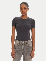 Miss Sixty T-Shirt 6S2SJ39400 Szary Slim Fit. Szare t-shirty Miss Sixty, s, bez wzorów, z bawełny, bez kołnierzyka, bez ramiączek. Za 369.99 zł.
