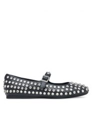 Guess Baleriny FLTKDL ELE02 Czarny. Czarne baleriny Guess, z aplikacjami, ze skóry, bez obcasa. Za 719.99 zł.