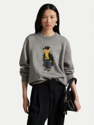 Polo Ralph Lauren Bluza 211A87104001 Szary Relaxed Fit. Szare bluzy sportowe Polo Ralph Lauren, s, bez wzorów, z bawełny, bez kaptura. Za 1,199.00 zł.