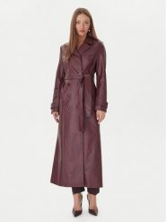 Bardot Płaszcz przejściowy 59899JB4 Bordowy Regular Fit. Czerwone płaszcze Bardot, s, bez wzorów, ze skóry, bez kaptura. Za 929.99 zł.