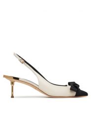 Elisabetta Franchi Sandały SA-05L-51E2 Écru. Sandały Elisabetta Franchi, bez wzorów, ze skóry, bez obcasa, na szpilce, bez zapięcia. Za 3,089.00 zł.