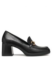 Geox Półbuty D Walk Pleasure 55 D46XBF 00043 C9999 Czarny. Czarne czółenka Geox, bez wzorów, ze skóry, bez obcasa, na obcasie, bez zapięcia. Za 659.99 zł.