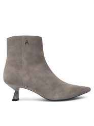 Patrizia Pepe Botki 8Y0093/L033-S690 Szary. Szare botki Patrizia Pepe, bez wzorów, ze skóry, bez obcasa, na szpilce, bez zapięcia. Za 1,649.00 zł.
