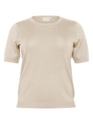 KAFFE curve Sweter w kolorze beżowym rozmiar: XL. Brązowe swetry KAFFE curve, xl, bez wzorów, bez ramiączek. Za 136.45 zł.
