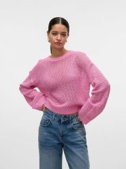 Vero Moda Sweter w kolorze różowym rozmiar: XL. Różowe swetry Vero Moda, xl, bez wzorów, ze splotem, bez ramiączek. Za 92.45 zł.
