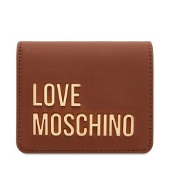 Mały Portfel Damski LOVE MOSCHINO. Brązowe portfele Love Moschino, bez wzorów. Za 399.99 zł.
