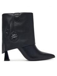 KARL LAGERFELD Botki Debutante KL32045A Czarny. Czarne botki KARL LAGERFELD, bez wzorów, ze skóry, bez obcasa, na słupku, bez zapięcia. Za 1,189.00 zł.