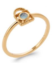 L'Atélier Précieux Pozłacany pierścionek z agatem rozmiar: 54. Żółte pierścionki l'Atelier precieux, z agatem, pozłacane. Za 113.99 zł.