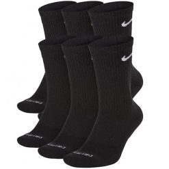 Skarpetki treningowe Cotton Cushioned Dri-Fit SX6897-010 6 pack wysokie. Czarne skarpety Nike, bez wzorów. Za 99.00 zł.