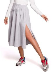 Be Wear Spódnica w kolorze jasnoszarym rozmiar: XXL/3XL. Szare spódnice Be Wear, xl, bez wzorów, midi. Za 142.45 zł.