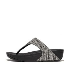 Sandały damskie FitFlop Lulu Shimmerweave. Czarne sandały FIT FLOP, bez wzorów, eleganckie, bez obcasa, bez zapięcia. Za 437.50 zł.