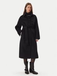 KARL LAGERFELD Płaszcz wełniany B4W15013 Czarny Regular Fit. Czarne płaszcze KARL LAGERFELD, na zimę, bez wzorów, z syntetyku, bez kaptura. Za 1,749.00 zł.
