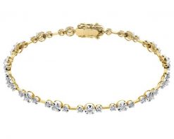 Bransoletka z żółtego złota z brylantami - 19 cm - 0,88 ct - próba 585. Żółte bransoletki Apart, z brylantem, złote. Za 13,990.00 zł.