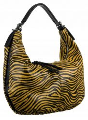 Miękka torebka Bestini zebra żółta 20098. Żółte torebki klasyczne BESTINI, bez wzorów, z lakierowanej skóry, lakierowane, bez dodatków. Za 104.49 zł.