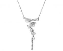 Naszyjnik z białego złota z diamentami - 0,09 ct - próba 585. Białe naszyjniki Apart, z diamentem, złote. Za 2,790.00 zł.