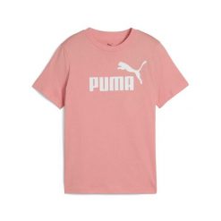 Młodzieżowa koszulka ESS z logo No. 1 PUMA Pink Fruit. Czerwona bluzki Puma, m, bez wzorów, z bawełny, klasyczne, bez kołnierzyka, bez ramiączek. Za 190.00 zł.