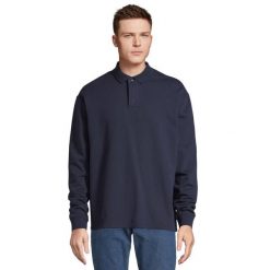 Bluza Polo Dla Dorosłych Unisex Heritage Neck. Niebieskie bluzy SOL'S, s, bez wzorów, bez kaptura. Za 187.99 zł.