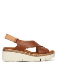 Pikolinos Sandały Gomera W0K-0606C1 Brązowy. Brązowe sandały Pikolinos, bez wzorów, ze skóry, bez obcasa, na koturnie, bez zapięcia. Za 599.99 zł.