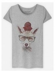 WOOOP Koszulka w kolorze szarym rozmiar: M. Szare bluzki Wooop, m, bez wzorów, z bawełny, bez kołnierzyka, bez ramiączek. Za 56.99 zł.