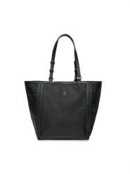 Tommy Hilfiger Torebka Th Essential S Tote AW0AW15717 Czarny. Czarne shopper TOMMY HILFIGER, bez wzorów, z materiału, bez dodatków. Za 509.99 zł.
