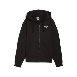 Damska rozpinana bluza z kapturem i małym logo ESS Comfort PUMA Black. Czarne bluzy Puma, uniwersalny, bez wzorów, z kapturem. Za 249.00 zł.