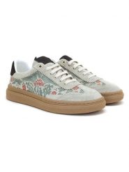 Goby Skórzane sneakersy w kolorze szaro-zielonym rozmiar: 38. Szare trampki Goby, bez wzorów, bez zapięcia. Za 246.53 zł.