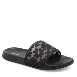 Klapki Bassano. Czarne klapki Bassano, bez wzorów, bez obcasa. Za 49.99 zł.