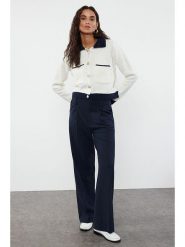 Trendyol Kardigan w kolorze biało-granatowym rozmiar: S. Białe kardigany Trendyol, s, bez wzorów. Za 73.99 zł.