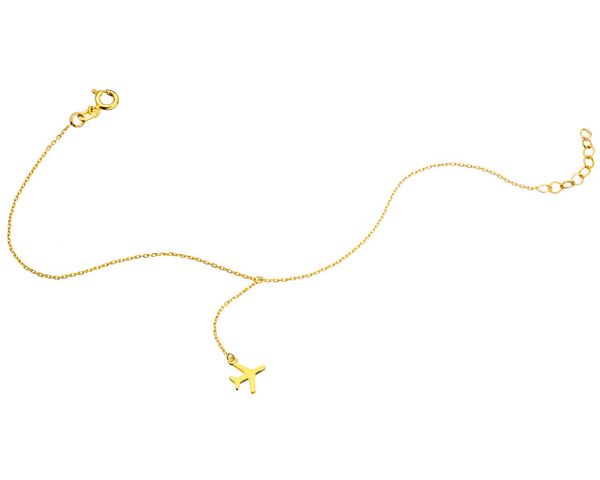 Złota bransoletka - samolot. Żółte bransoletki Apart, złote. W wyprzedaży za 251.30 zł.