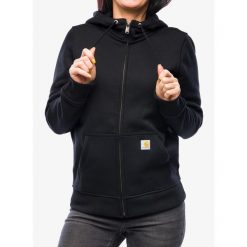 Bluza z kapturem damska Carhartt Clarksburg Zip Sweatshirt. Czarne bluzy Carhartt, xs, bez wzorów, z kapturem. Za 272.99 zł.