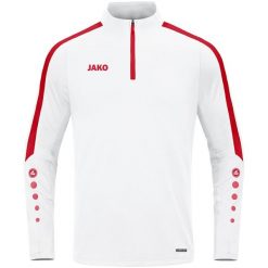 Bluza dresowa zapinana na zamek błyskawiczny Jako Power. Białe bluzy JAKO, s, bez wzorów, z dresówki, bez kaptura. Za 288.50 zł.