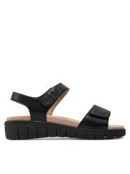 Caprice Sandały 9-28701-42 Czarny. Czarne sandały Caprice, bez wzorów, ze skóry, bez obcasa, na płaskiej podeszwie, bez zapięcia. Za 246.99 zł.