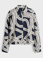 OPUS Bluzka "Famena" w kolorze biało-granatowym rozmiar: 42. Białe bluzki Opus, bez wzorów, z wiskozy, bez kołnierzyka, bez ramiączek. Za 121.99 zł.