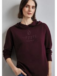 Street One Bluza w kolorze bordowym rozmiar: 38. Czerwone bluzy Street One, z aplikacjami, z kapturem. Za 101.23 zł.