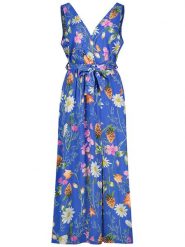 Sublevel Sukienka w kolorze niebieskim rozmiar: L/XL. Niebieskie sukienki Sublevel, l, bez wzorów, z tkaniny, bez kołnierzyka, bez ramiączek, maxi. Za 127.95 zł.
