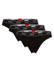 HUGO Stringi, opakowanie po 3 szt. Kobiety Bawełna czarny, XS. Czarne stringi Hugo, bez wzorów, z bawełny. Za 219.95 zł.