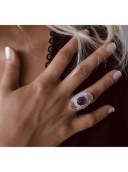 Les Petites Précieuses Pozłacany pierścionek z kamieniami szlachetnymi rozmiar: 56. Różowe pierścionki Les Petites Précieuses, z ametystem, pozłacane. Za 442.34 zł.