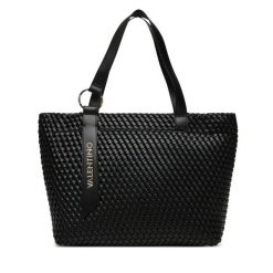 Torebka Valentino. Czarne shopper Valentino, bez wzorów, bez dodatków. Za 399.99 zł.