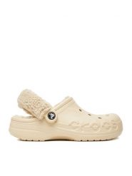 Crocs Klapki C-BAYA LINED FUZZ STRAP CLOG 206633-11S Beżowy. Brązowe klapki Crocs, bez wzorów, z tworzywa sztucznego, bez obcasa. Za 259.99 zł.