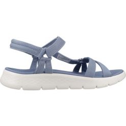 Sandały SKECHERS GO WALK FLEX SANDAL Niebieski. Zielone sandały Skechers, bez wzorów, z tkaniny, bez obcasa, bez zapięcia. Za 229.99 zł.