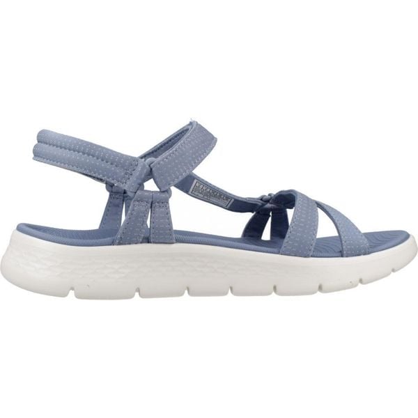 Sandały SKECHERS GO WALK FLEX SANDAL Niebieski. Zielone sandały Skechers, bez wzorów, z tkaniny, bez obcasa, bez zapięcia. Za 229.99 zł.