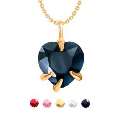 Naszyjnik Amour z grafitowym kryształem pozłacany. Żółte naszyjniki Lilou, pozłacane. Za 268.00 zł.