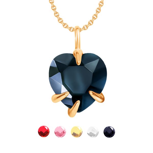 Naszyjnik Amour z grafitowym kryształem pozłacany. Żółte naszyjniki Lilou, pozłacane. Za 268.00 zł.